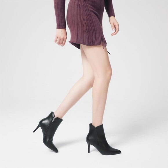 ⚡Women's Black Chic Heeled Ankle Boots Sexy Pointed Toe 3 Inch High Heel Fashion - Picture 8 of 8